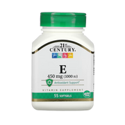 21st Century, Vitamin E, 450 mg (1,000 IU), 55 Softgels front packaging view