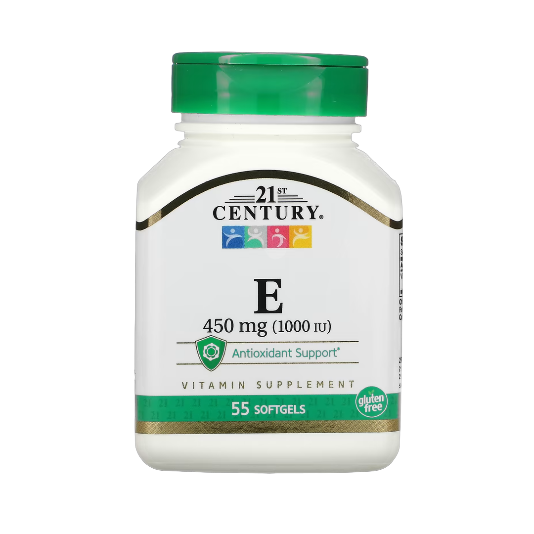 21st Century, Vitamin E, 450 mg (1,000 IU), 55 Softgels front packaging view