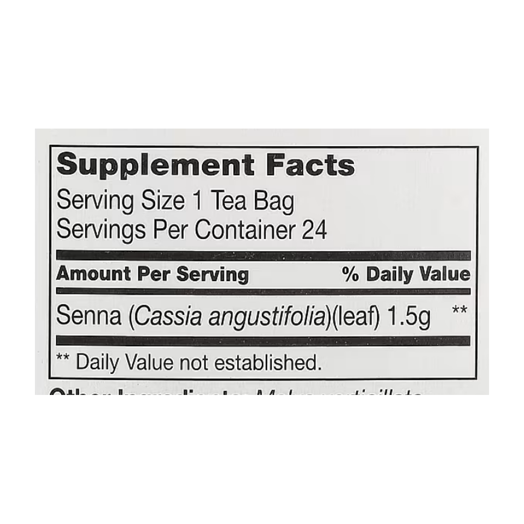 21st Century, Herbal Slimming Tea, Cranraspberry, Caffeine Free, 24 Tea Bags, 1.7 oz, 48 g supplement facts label showing ingredients, vitamins, minerals, and serving information