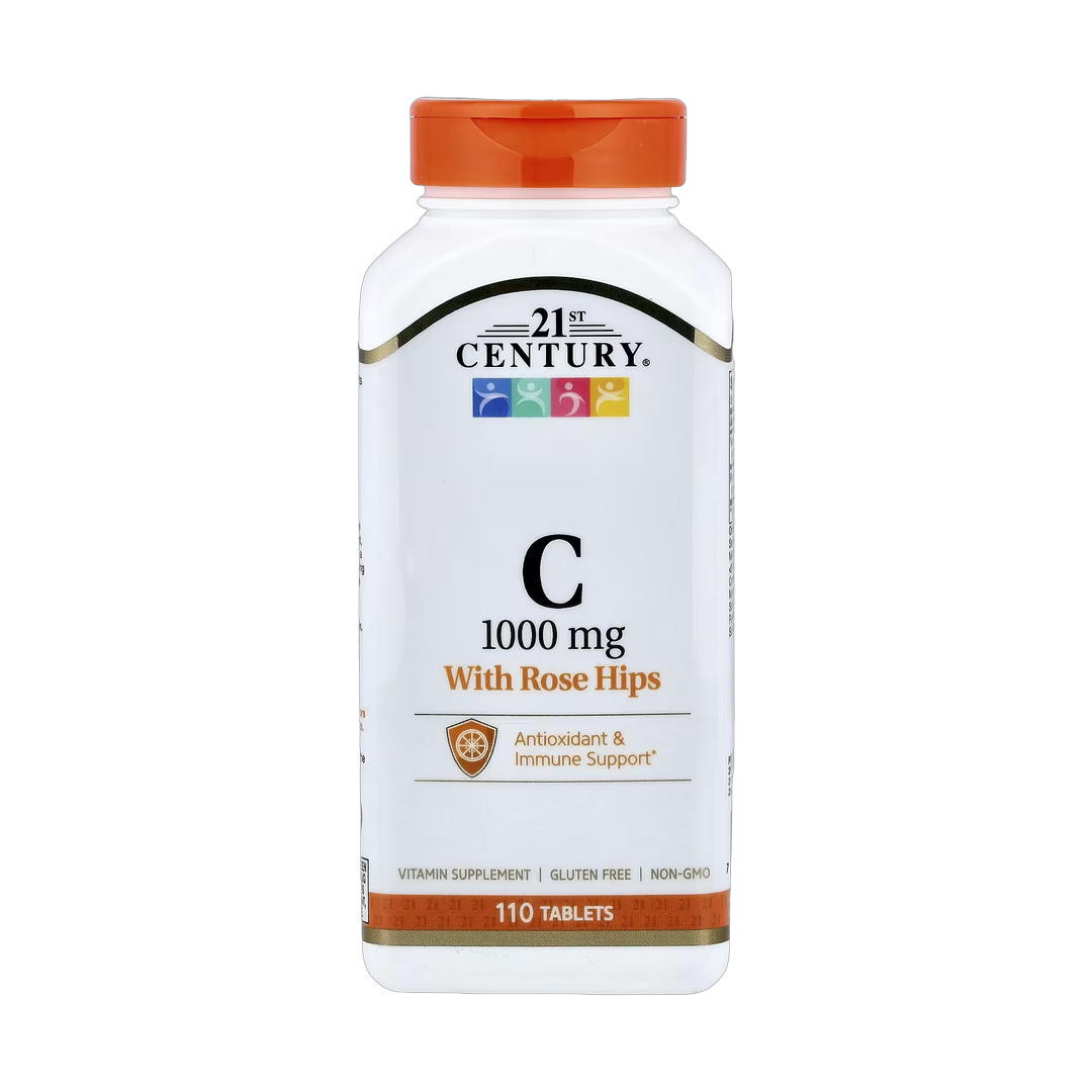 21st Century, Vitamin C with Rose Hips, 110 Tablets front packaging view