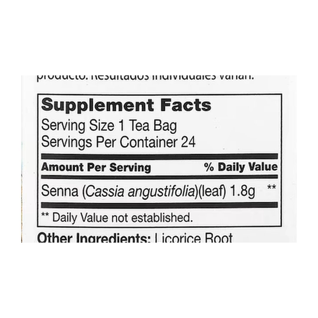 21st Century, Herbal Slimming Tea, All Natural, Caffeine Free, 24 Tea Bags, 1.7 oz (48 g) supplement facts label showing ingredients, vitamins, minerals, and serving information