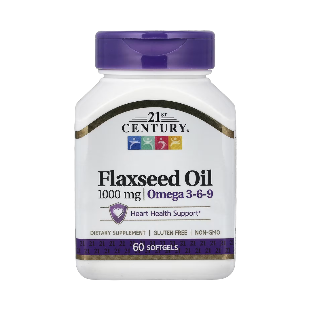 21st Century, Flaxseed Oil, 1,000 mg, 60 Softgels front packaging view