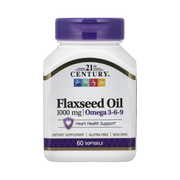 21st Century, Flaxseed Oil, 1,000 mg, 60 Softgels front packaging view