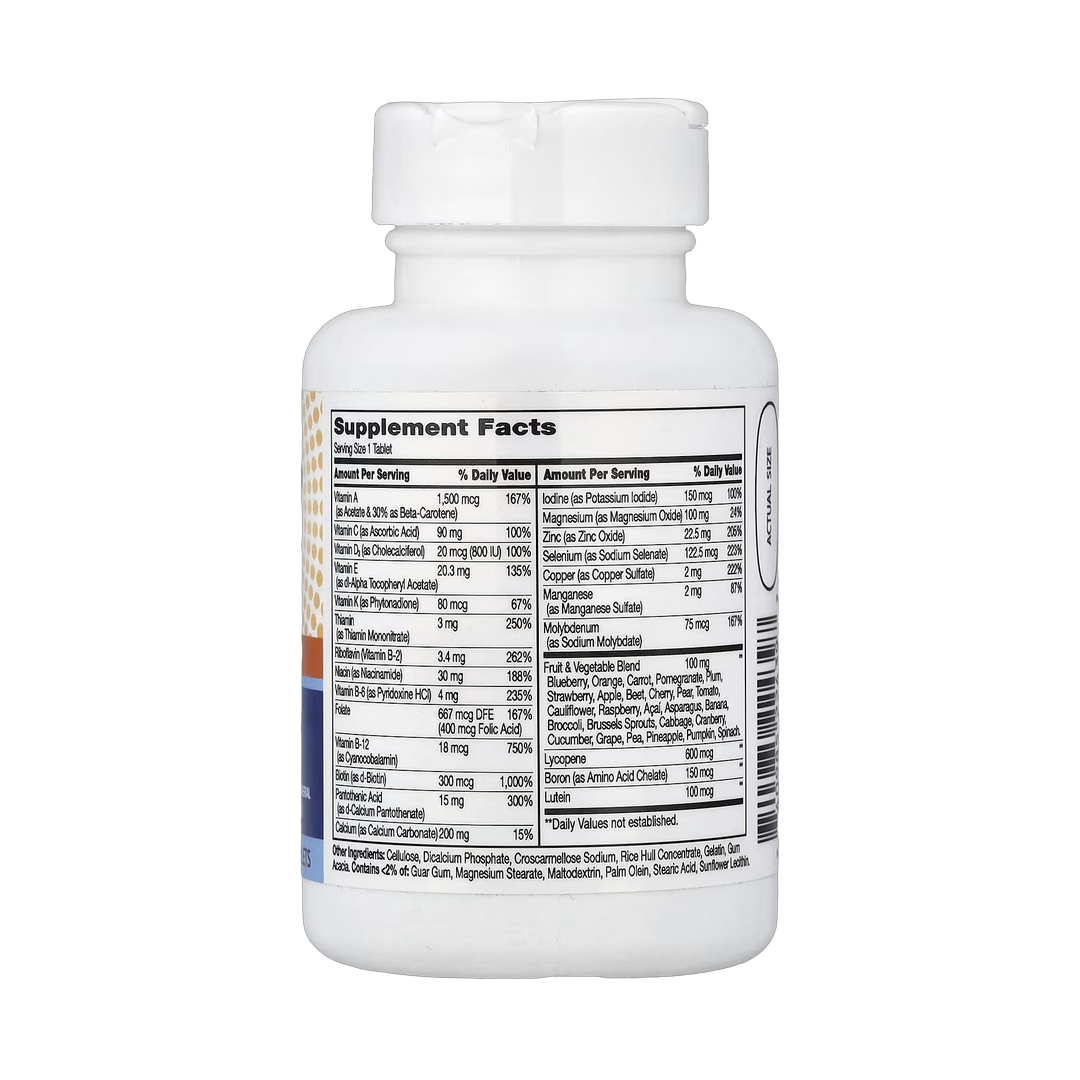 21st Century, Wellify! Men's Energy, Multivitamin Multimineral, 65 Tablets back packaging view