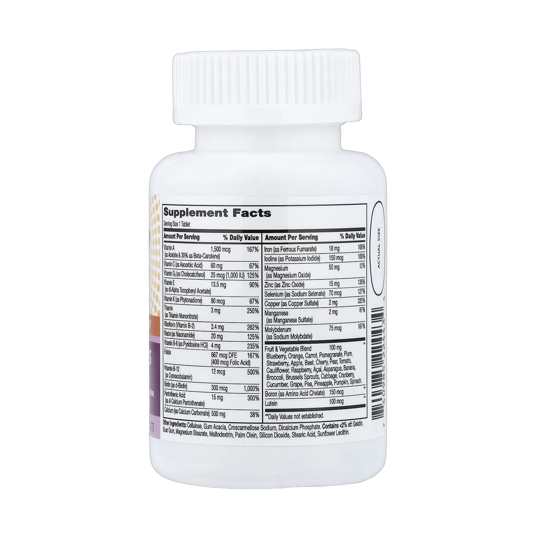 21st Century, Wellify! Women's Energy, Multivitamin Multimineral, 65 Tablets back packaging view