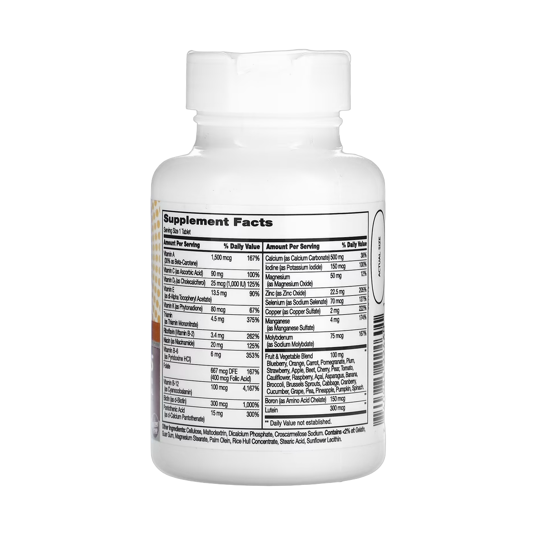 21st Century, Wellify! Women's 50+ Multivitamin Multimineral, 65 Tablets back packaging view