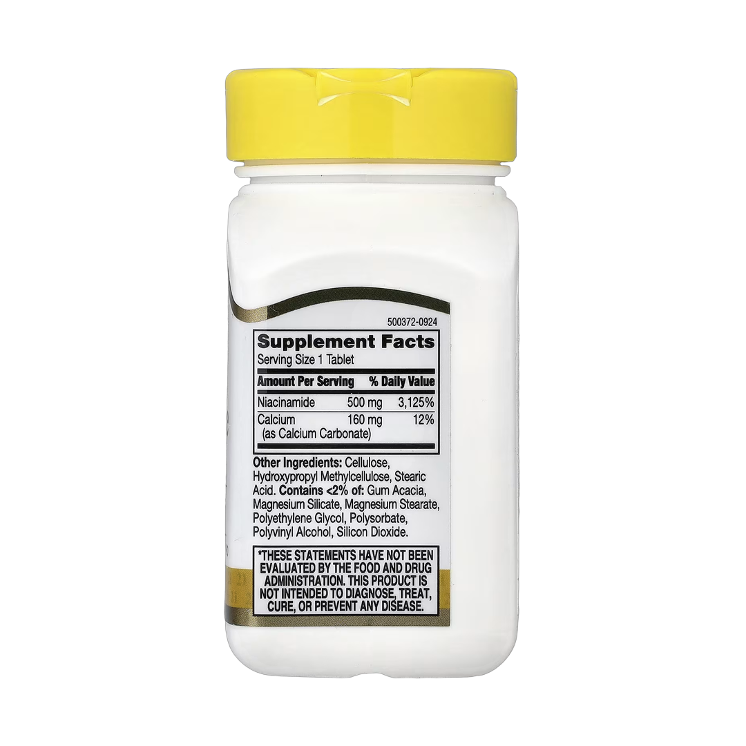 21st Century, Niacinamide, Prolonged Release , 110 Tablets back packaging view