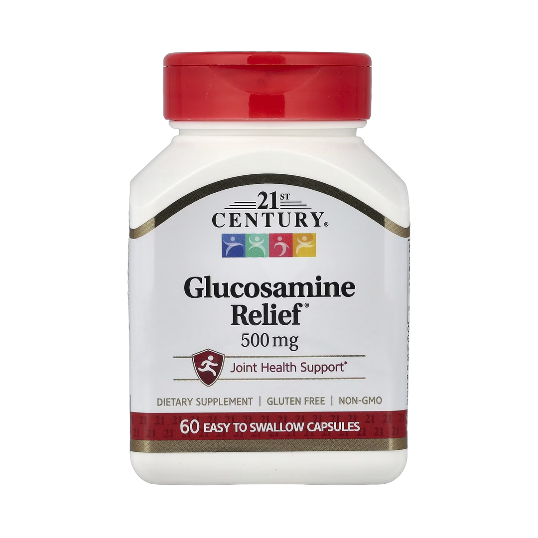 21st Century, Glucosamine Relief, 500 mg, 60 Easy To Swallow Capsules front packaging view