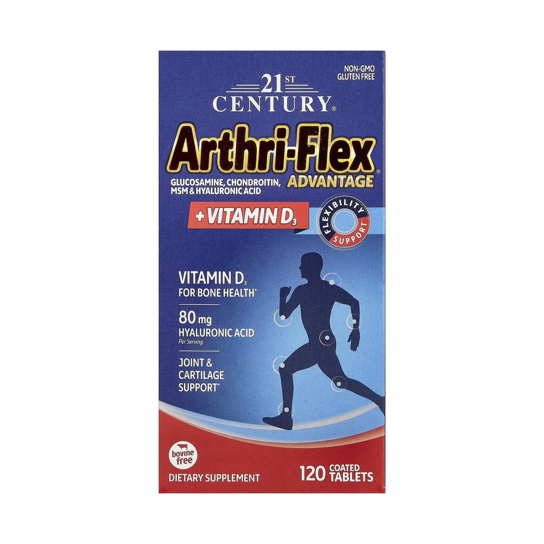 21st Century, Arthri-Flex Advantage + Vitamin D3, 120 Coated Tablets front packaging view