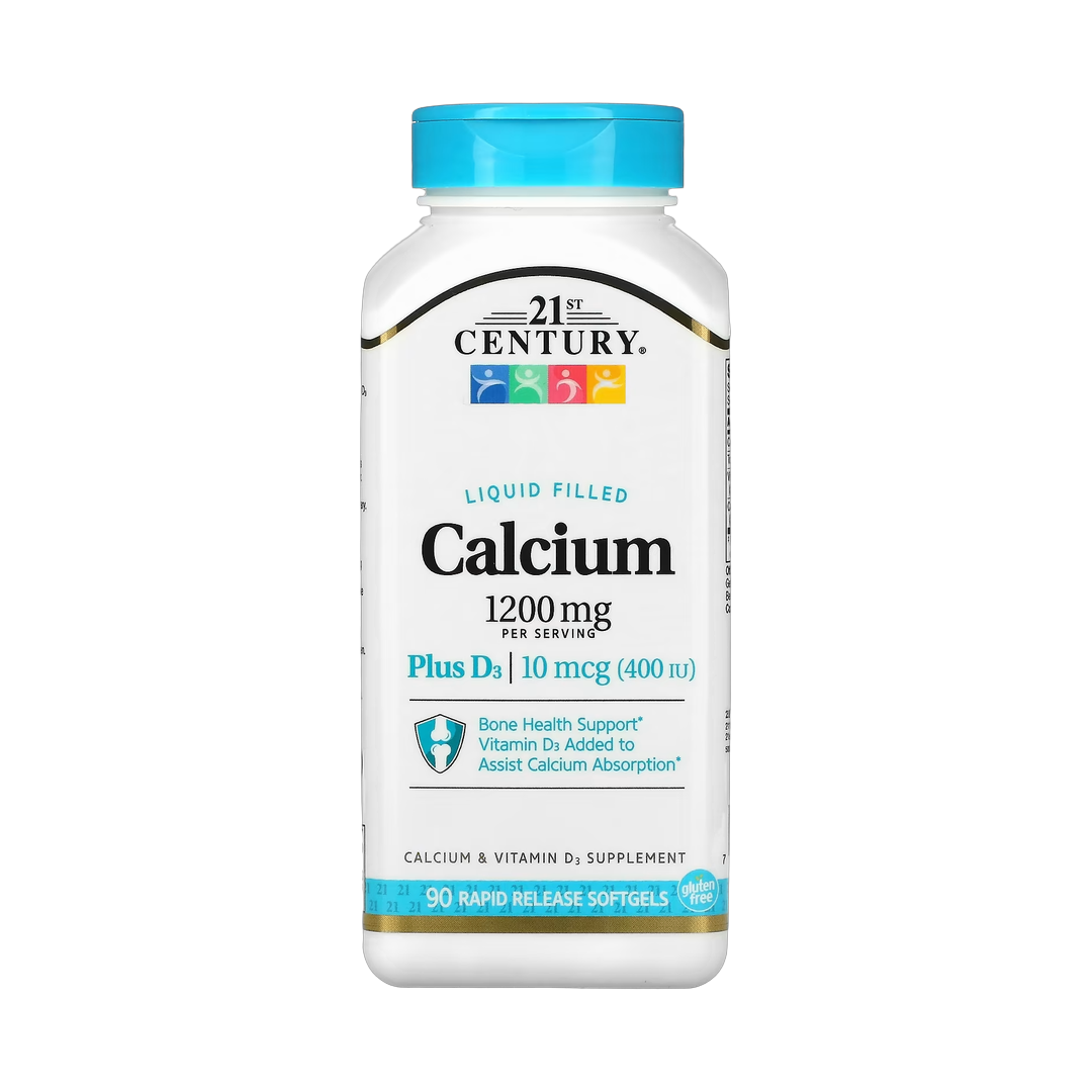 21st Century, Liquid Filled Calcium Plus D3, 90 Rapid Release Softgels front packaging view