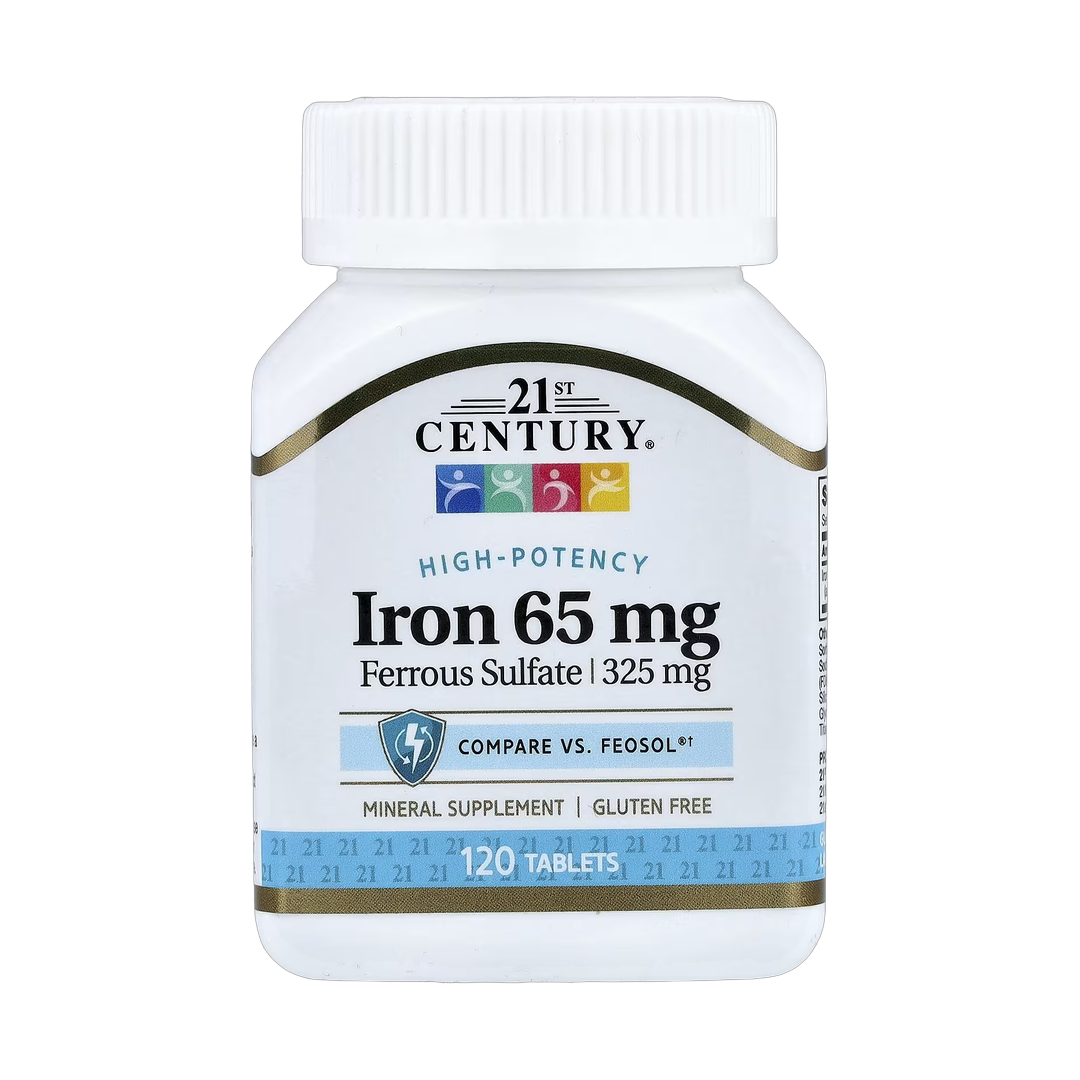 21st Century, Iron, 65 mg, 120 Tablets front packaging view