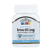 21st Century, Iron, 65 mg, 120 Tablets front packaging view