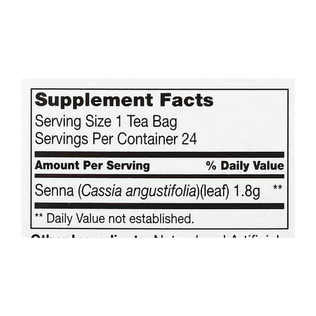 21st Century, Herbal Slimming Tea, Peach-Apricot, Caffeine Free, 24 Tea Bags, 1.7 oz, 48 g supplement facts label showing ingredients, vitamins, minerals, and serving information