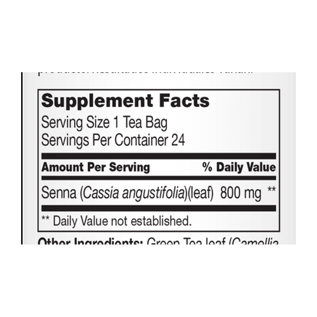 21st Century, Herbal Slimming Tea, Lemon-Lime, Caffeine Free, 24 Tea Bags, 1.7 oz (48 g) supplement facts label showing ingredients, vitamins, minerals, and serving information