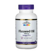 21st Century, Flaxseed Oil, 1,000 mg, 120 Softgels front packaging view