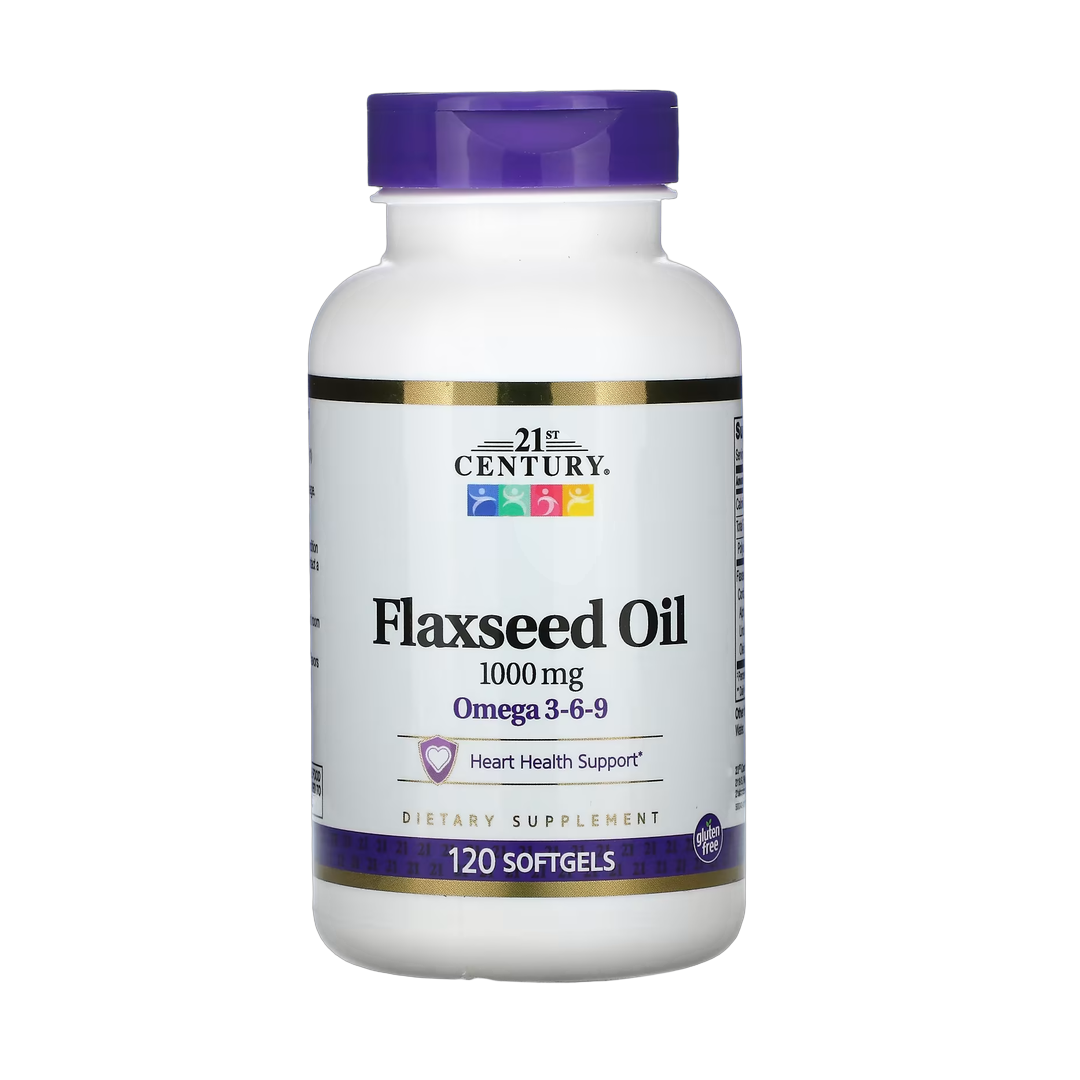 21st Century, Flaxseed Oil, 1,000 mg, 120 Softgels front packaging view