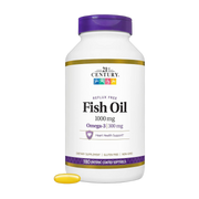 21st Century, Fish Oil, 1000 Mg, Enteric Coated, 180 Softgels front packaging view