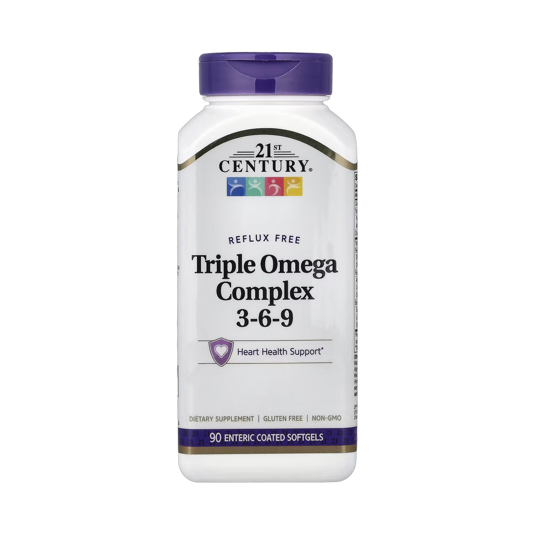 21st Century, Triple Omega Complex 3-6-9, 90 Enteric Coated Softgels front packaging view