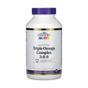 21st Century, Triple Omega Complex 3-6-9, 180 Enteric Coated Softgels front packaging view