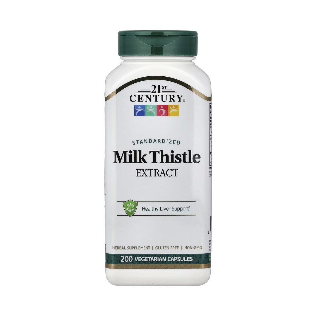 21st Century, Milk Thistle Extract, Standardized , 200 Vegetarian Capsules front packaging view