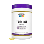 21st Century, Fish Oil, 1000 mg, 300 Softgel front packaging view
