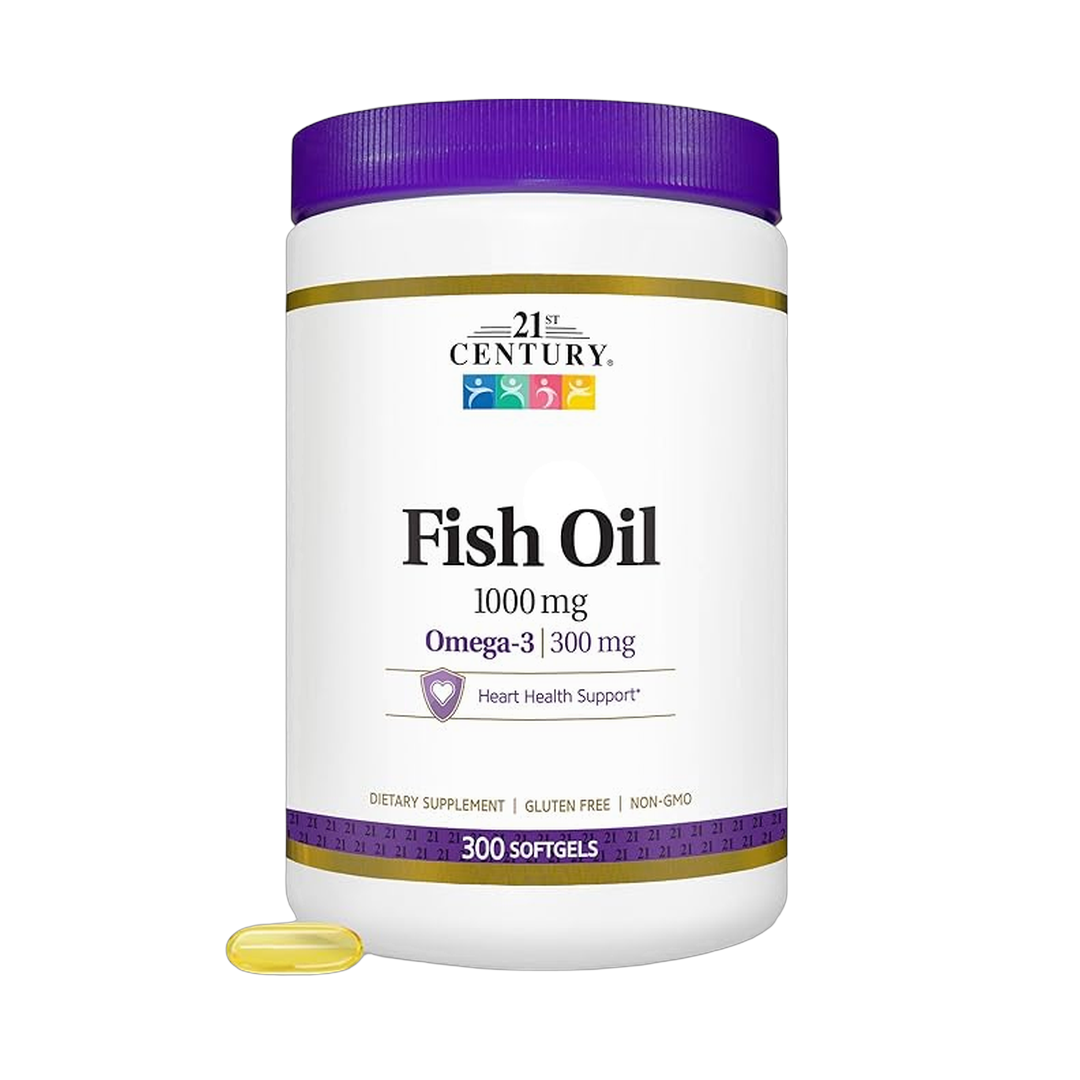 21st Century, Fish Oil, 1000 mg, 300 Softgel front packaging view