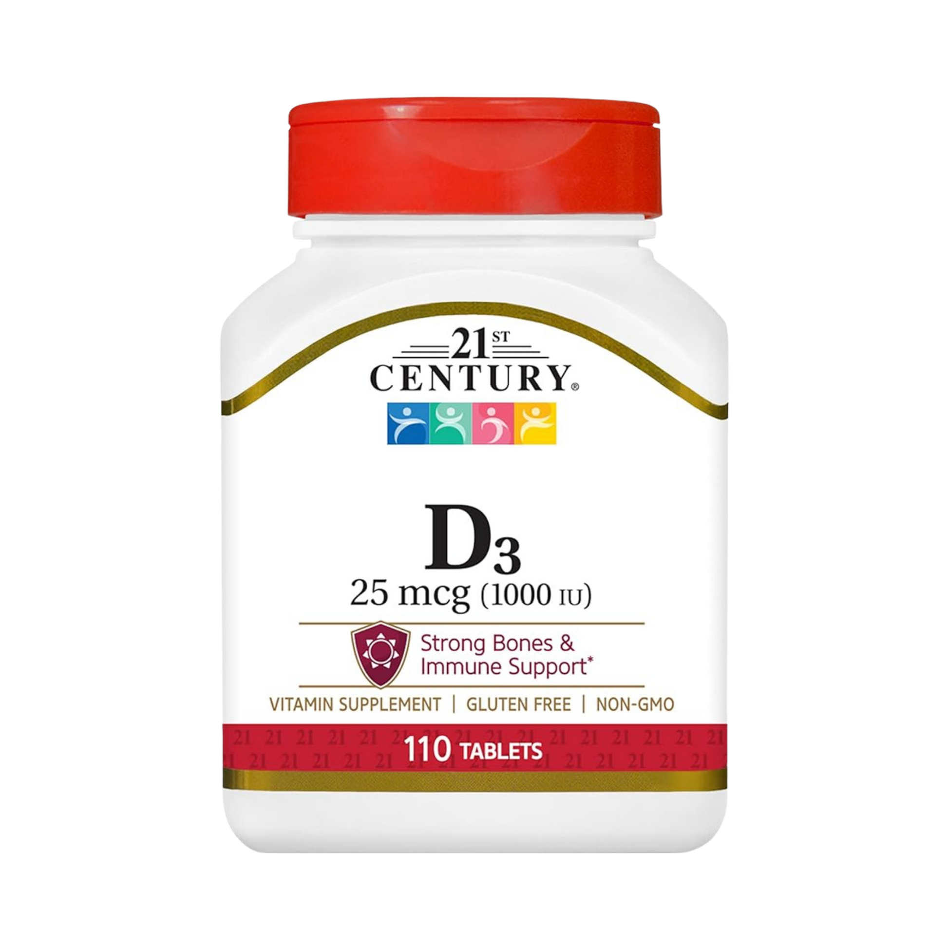 21st Century Vitamin D, 1000iu, 110 Tablets front packaging view