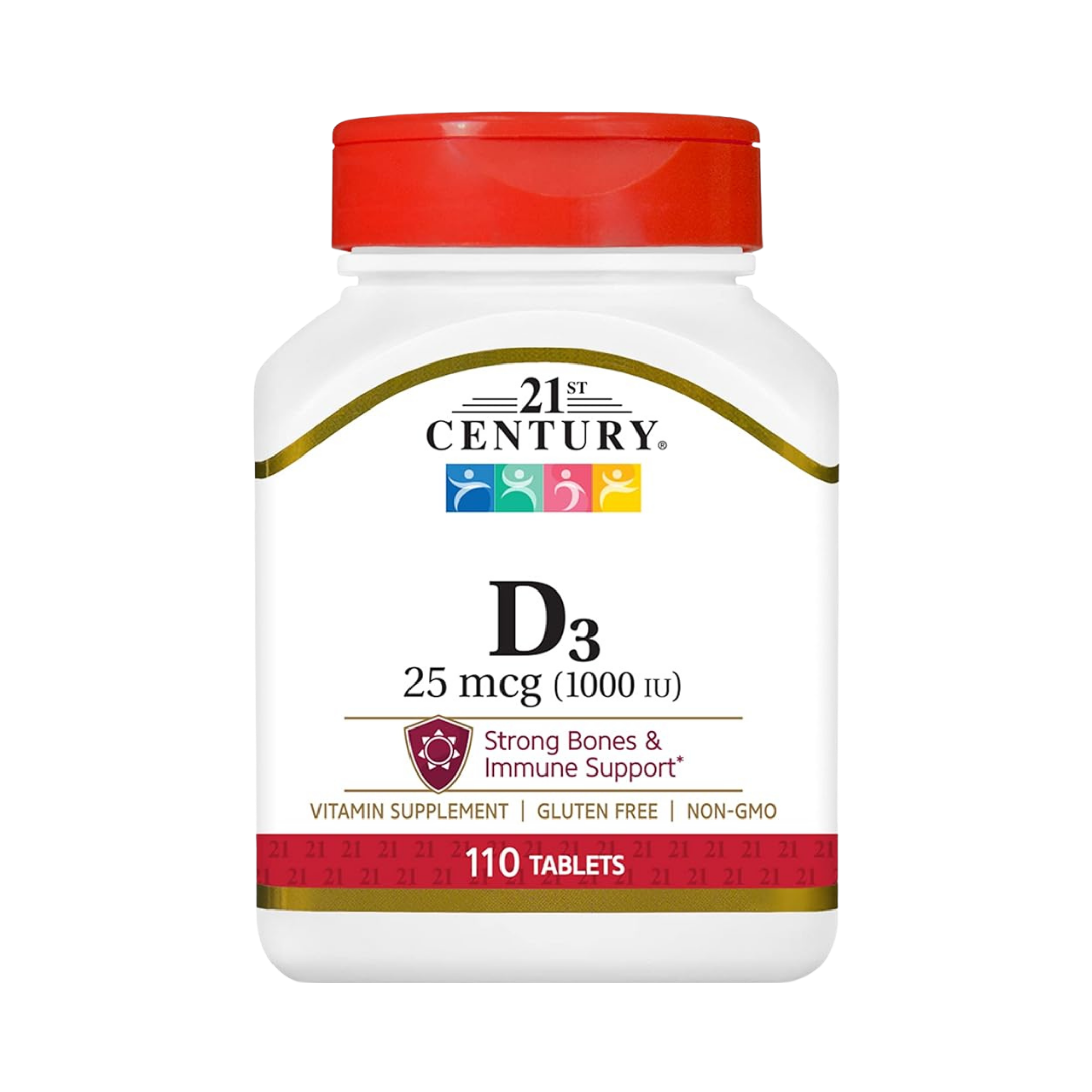 21st Century Vitamin D, 1000iu, 110 Tablets front packaging view