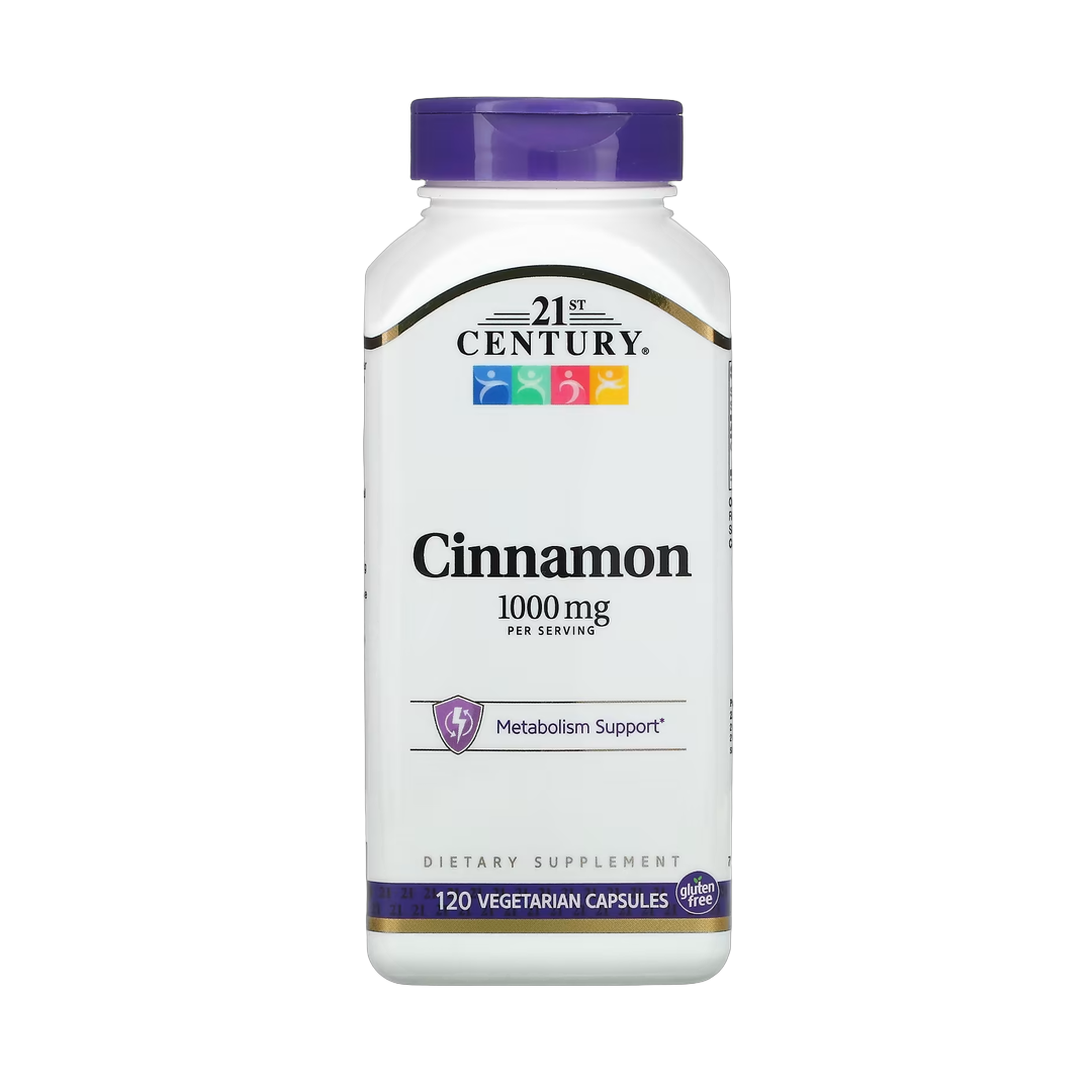 21st Century, Cinnamon, 120 Vegetarian Capsules front packaging view