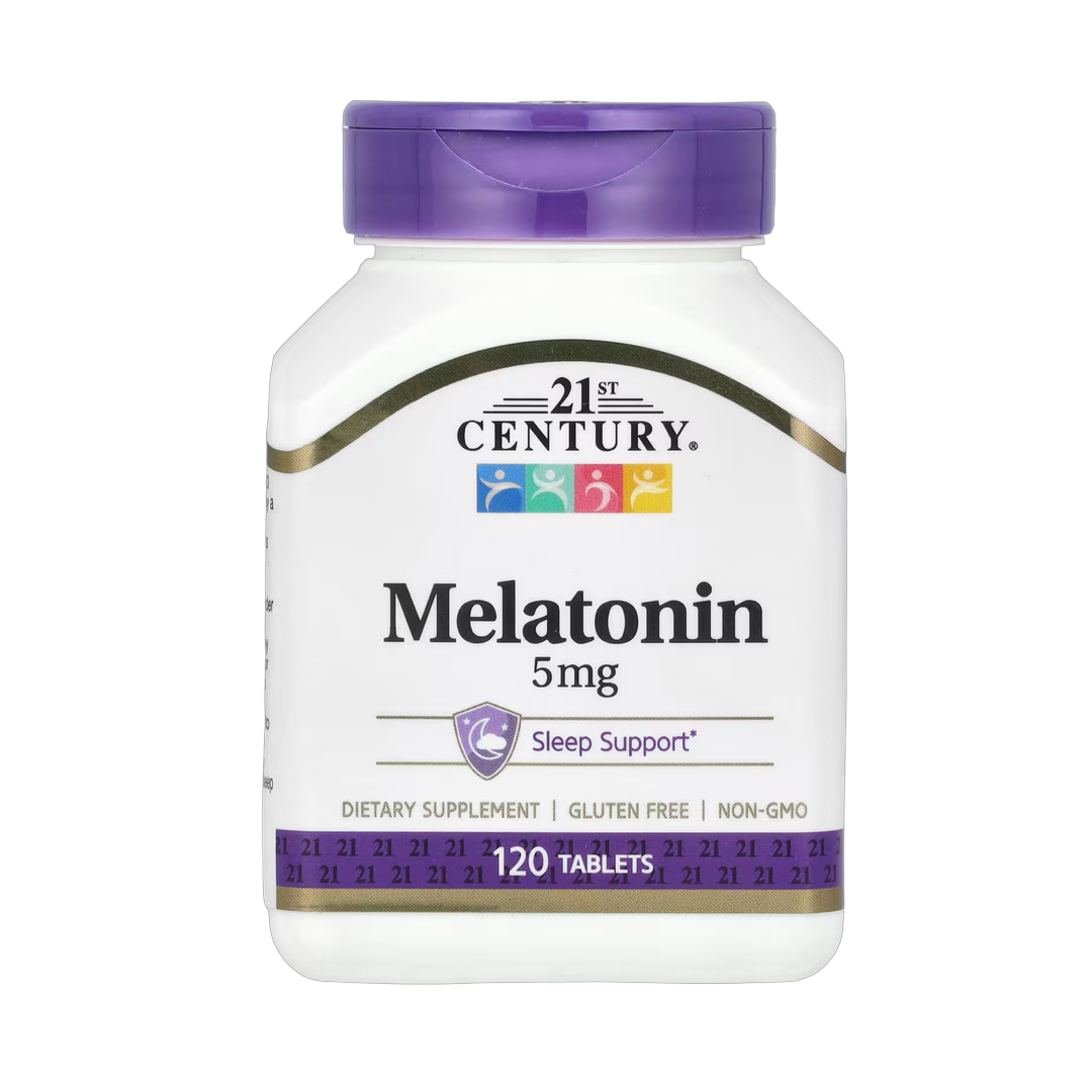 21st Century, Melatonin, 5 mg, 120 Tablets front packaging view