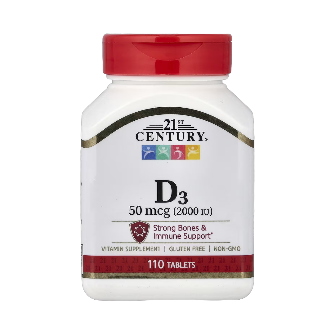 21st Century, Vitamin D3, 50 mcg (2,000 IU), 110 Tablets front packaging view