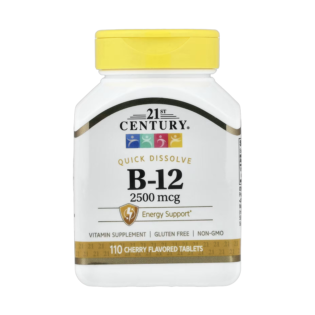 21st Century, Vitamin B-12, Cherry, 2,500 mcg, 110 Tablets front packaging view