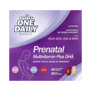 21st Century, Prenatal Multivitamin Plus DHA, 2 Bottles, 60 Tablets / 60 Softgels front packaging view