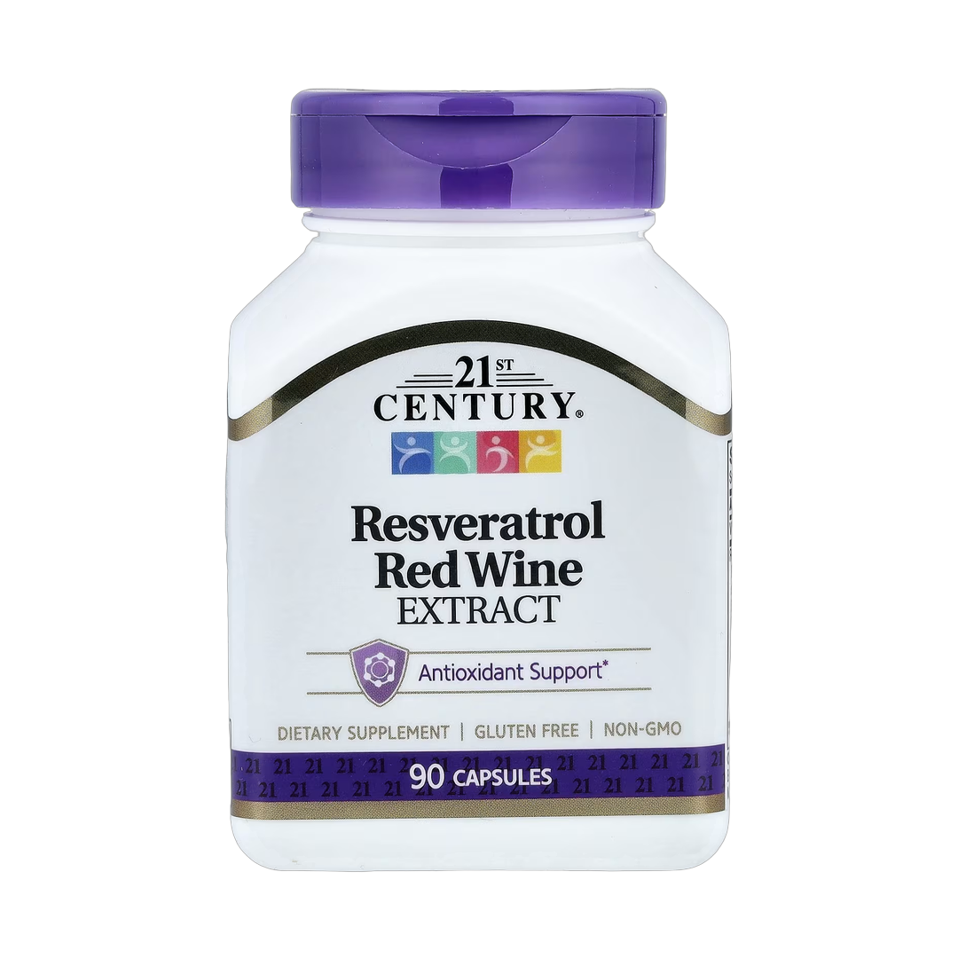 21st Century, Resveratrol Red Wine Extract, 90 Capsules front packaging view