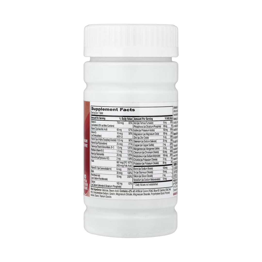 21st Century, One Daily, Maximum, 100 Tablets back packaging view
