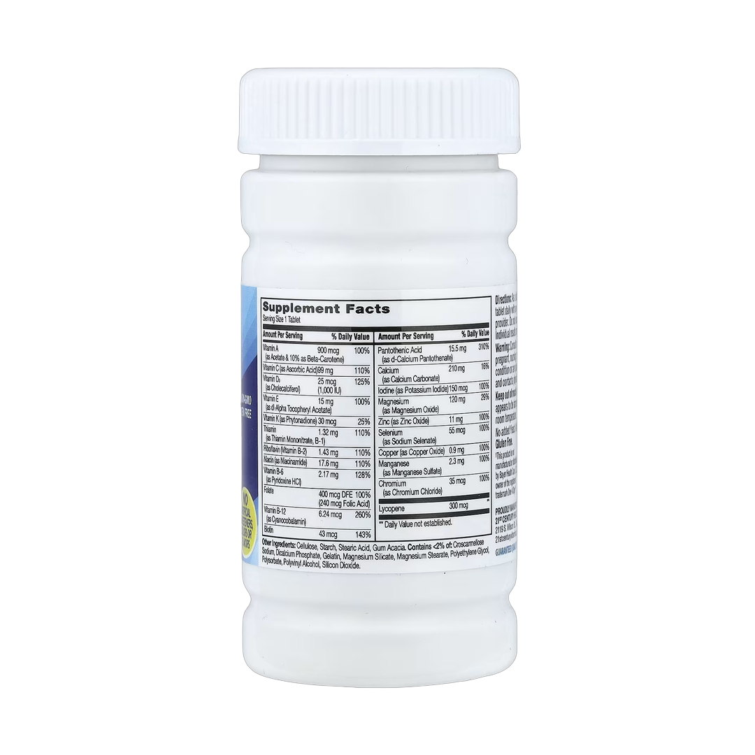 21st Century, One Daily, Men's Health, 100 Tablets back packaging view