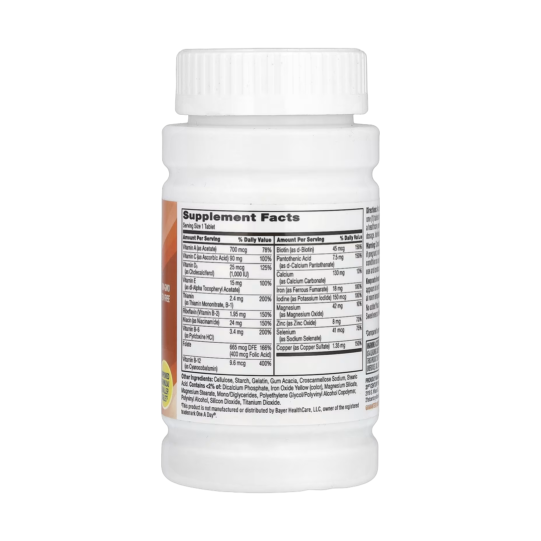 21st Century, One Daily, Women's, 100 Tablets back packaging view