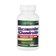 21st Century, Glucosamine & Chondroitin Plus Hyaluronic Acid + MSM, 120 Tablets front packaging view
