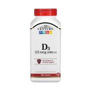 21st Century, Vitamin D3, 125 mcg (5,000 IU), 360 Tablets front packaging view