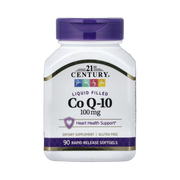21st Century, Liquid Filled CoQ-10, 100 mg, 90 Rapid Release Softgels front packaging view
