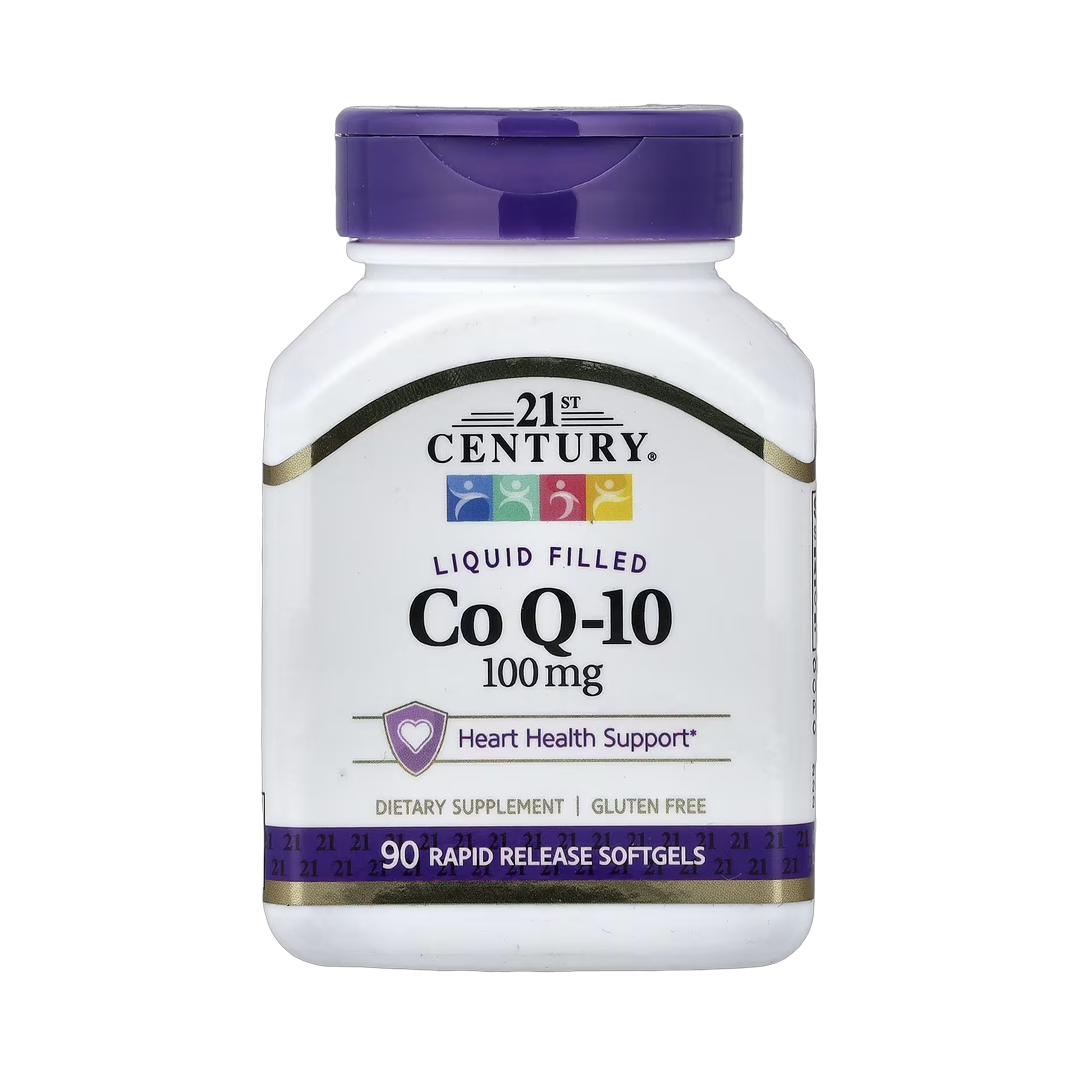 21st Century, Liquid Filled CoQ-10, 100 mg, 90 Rapid Release Softgels front packaging view
