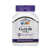 21st Century, Liquid Filled CoQ-10, 200 mg, 90 Rapid Release Softgels front packaging view