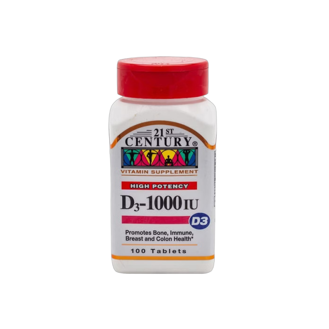21st Century, D3, 25 mcg (1000 IU), 110 Tablets front packaging view