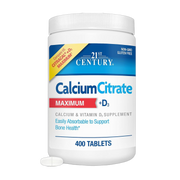 21st Century, Calcium Citrate Plus D3 Maximum, 400 Tablets front packaging view