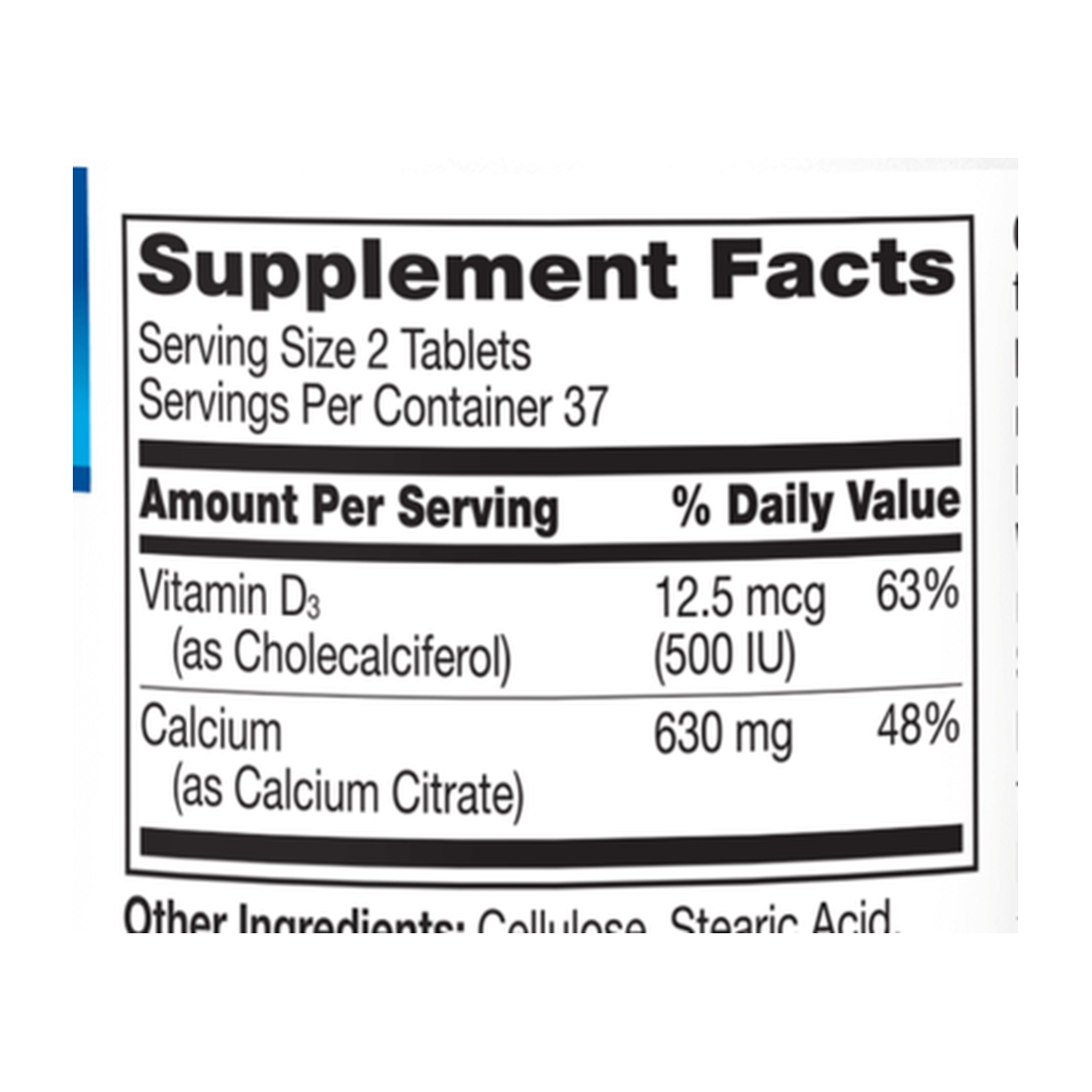 21st Century, Calcium Citrate Plus D3 Maximum, 400 Tablets supplement facts label showing ingredients, vitamins, minerals, and serving information