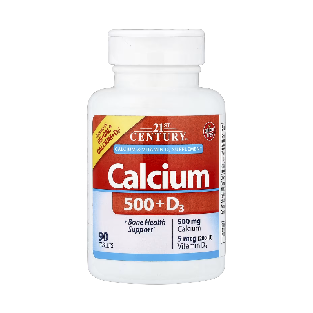 21st Century, Calcium 500 + D3, 90 Tablets front packaging view