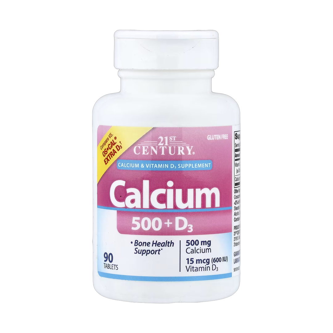 21st Century, Calcium 500 + D3, 90 Tablets