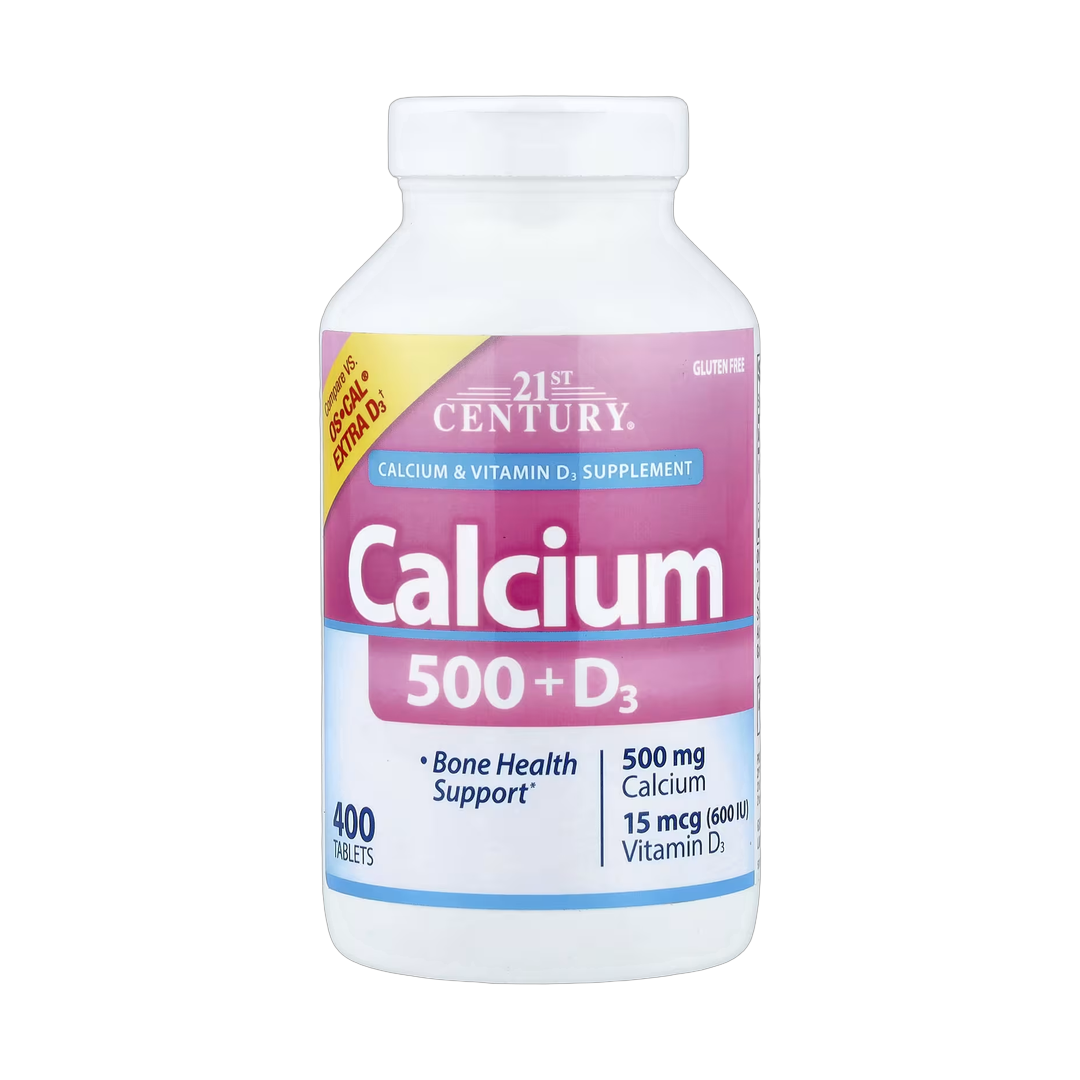 21st Century, Calcium 500 + D3, 400 Tablets front packaging view