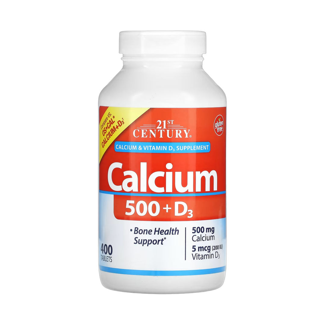 21st Century, Calcium 500 + D3, 400 Tablets front packaging view