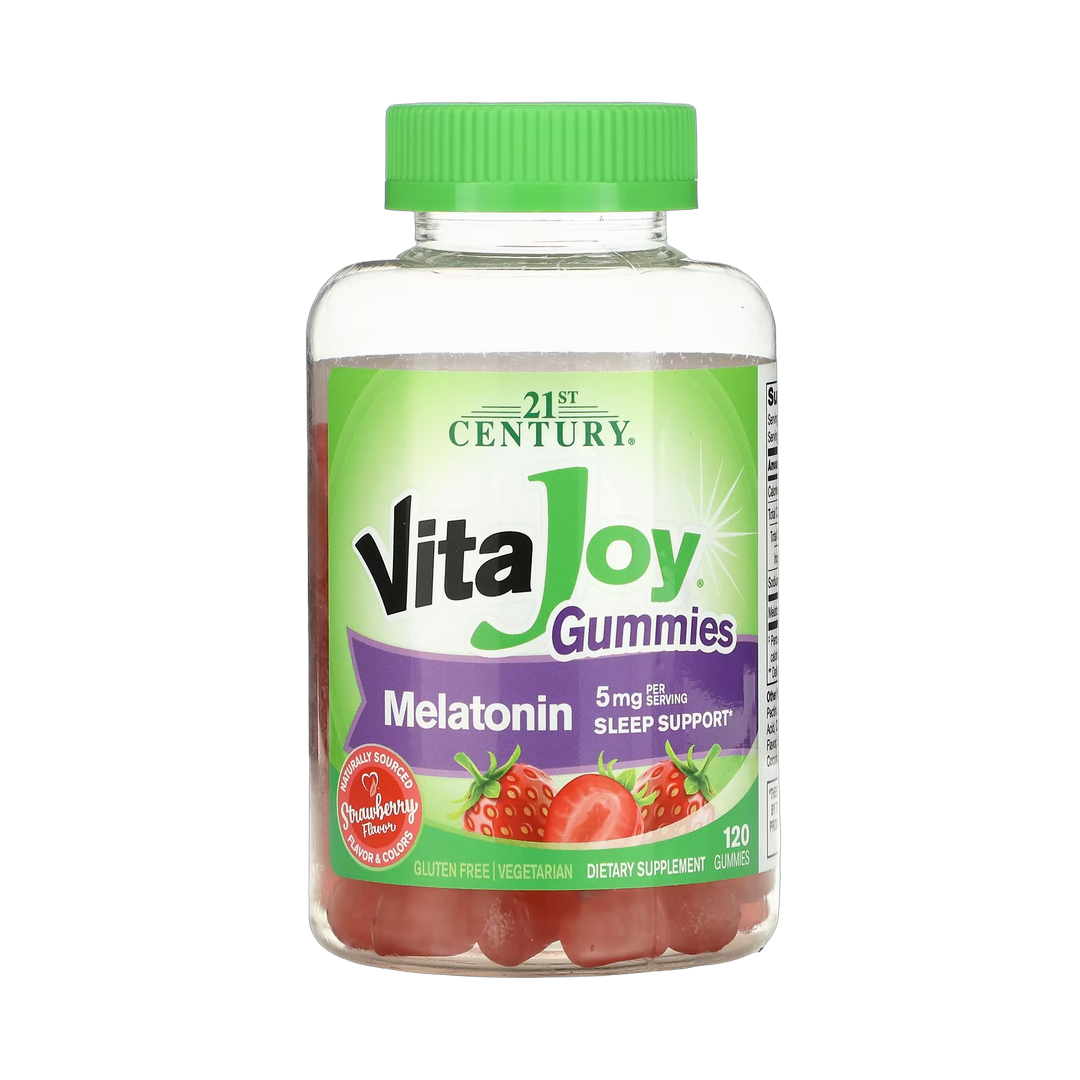 21st Century, VitaJoy Melatonin Gummies, Strawberry, 120 Gummies front packaging view
